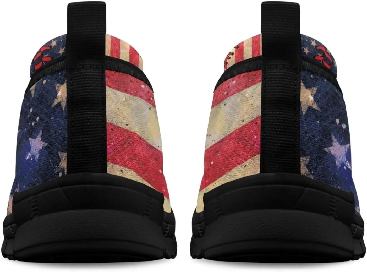 Howilath American Flag Print Flat Shoes for Women Slip on Trekking Shoes Casual Sport Shoes Lightweight Loafers