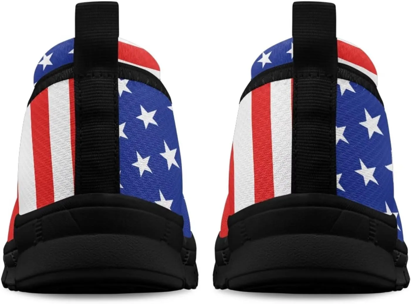 Howilath American Flag Print Flat Shoes for Women Slip on Trekking Shoes Casual Sport Shoes Lightweight Loafers