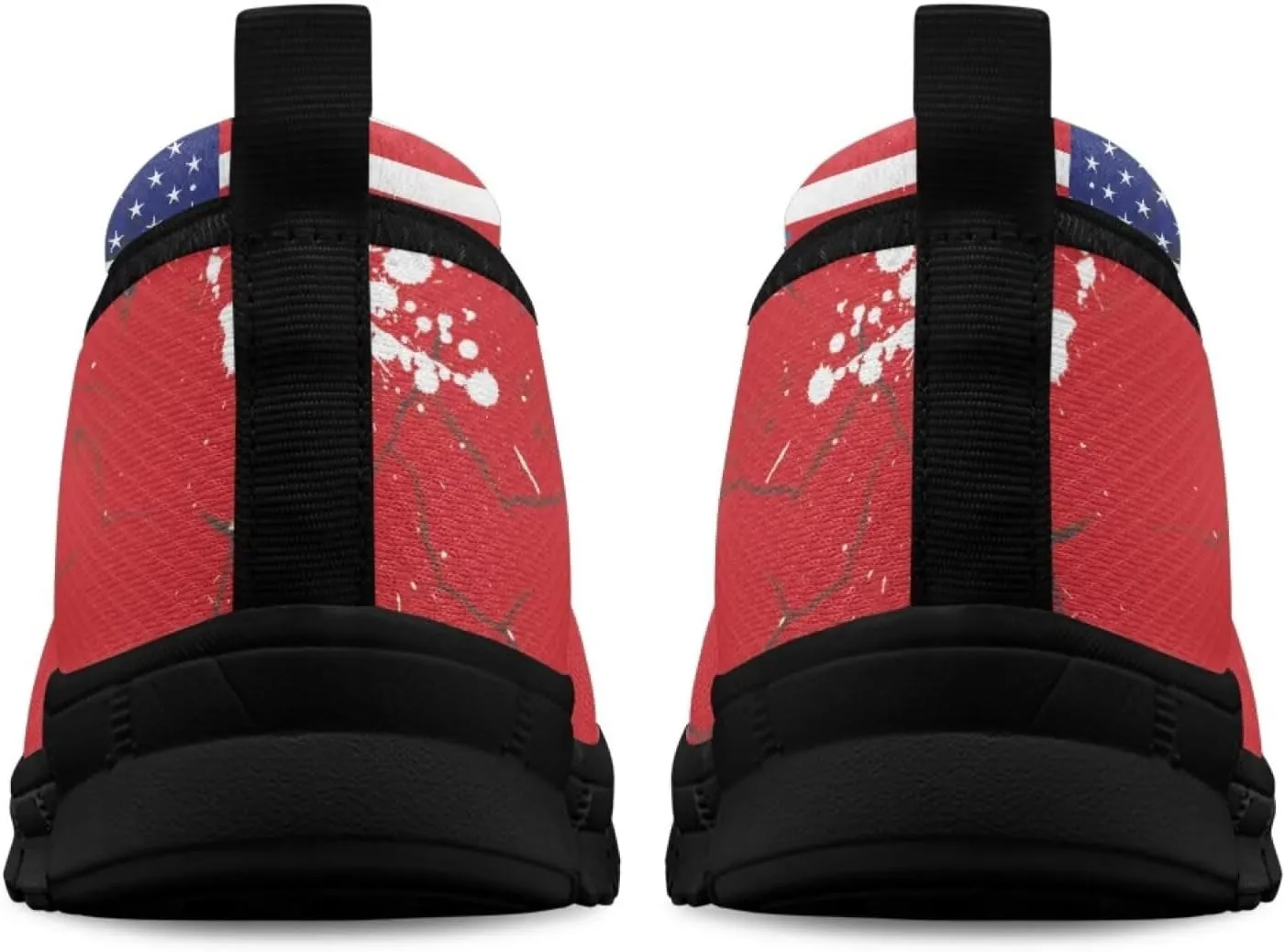 Howilath American Flag Print Flat Shoes for Women Slip on Trekking Shoes Casual Sport Shoes Lightweight Loafers