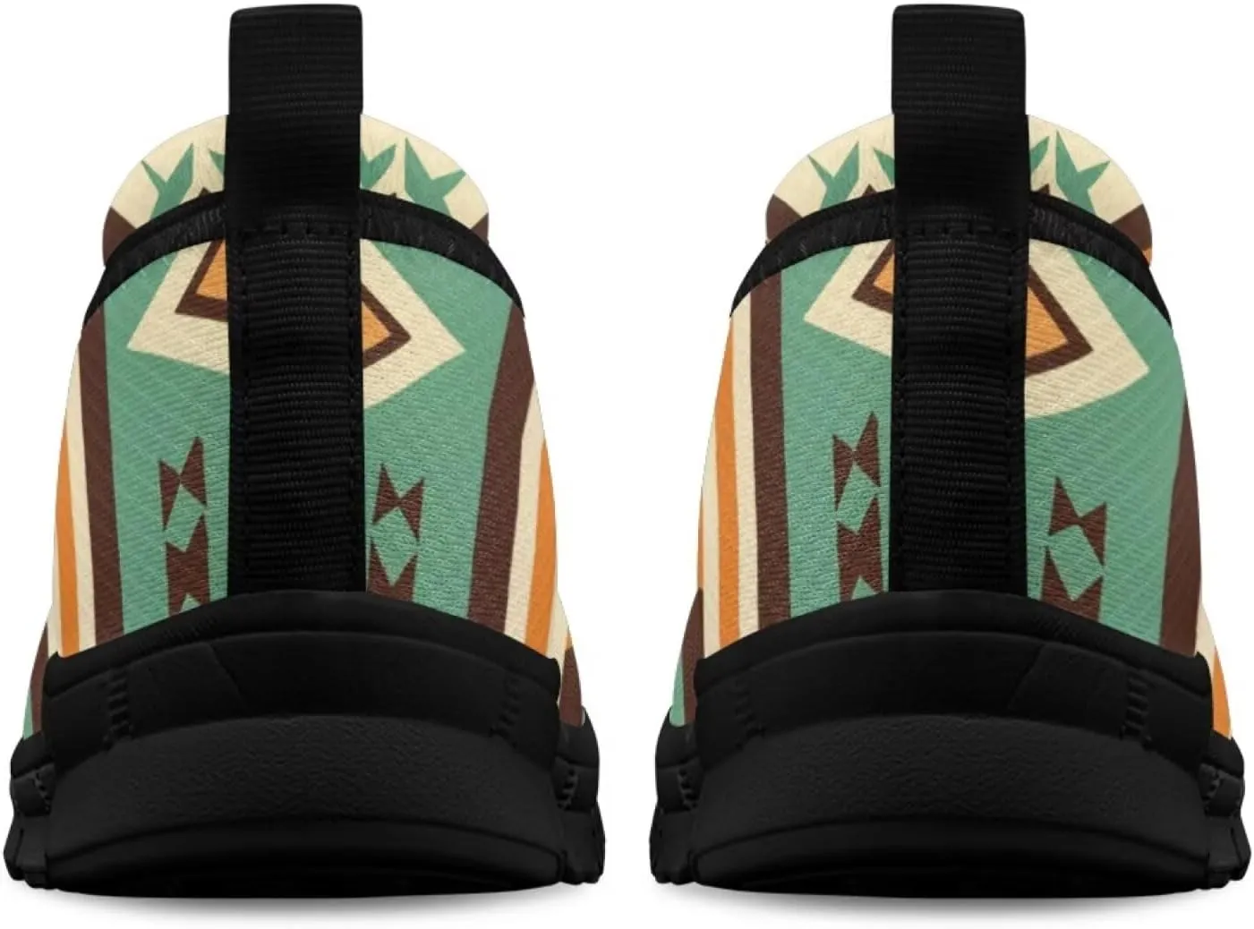 Howilath Western Aztec Print Women Loafers Shoes for Work Slip on Shoes Mesh Flats Shoes for Hiking Travel Jogging