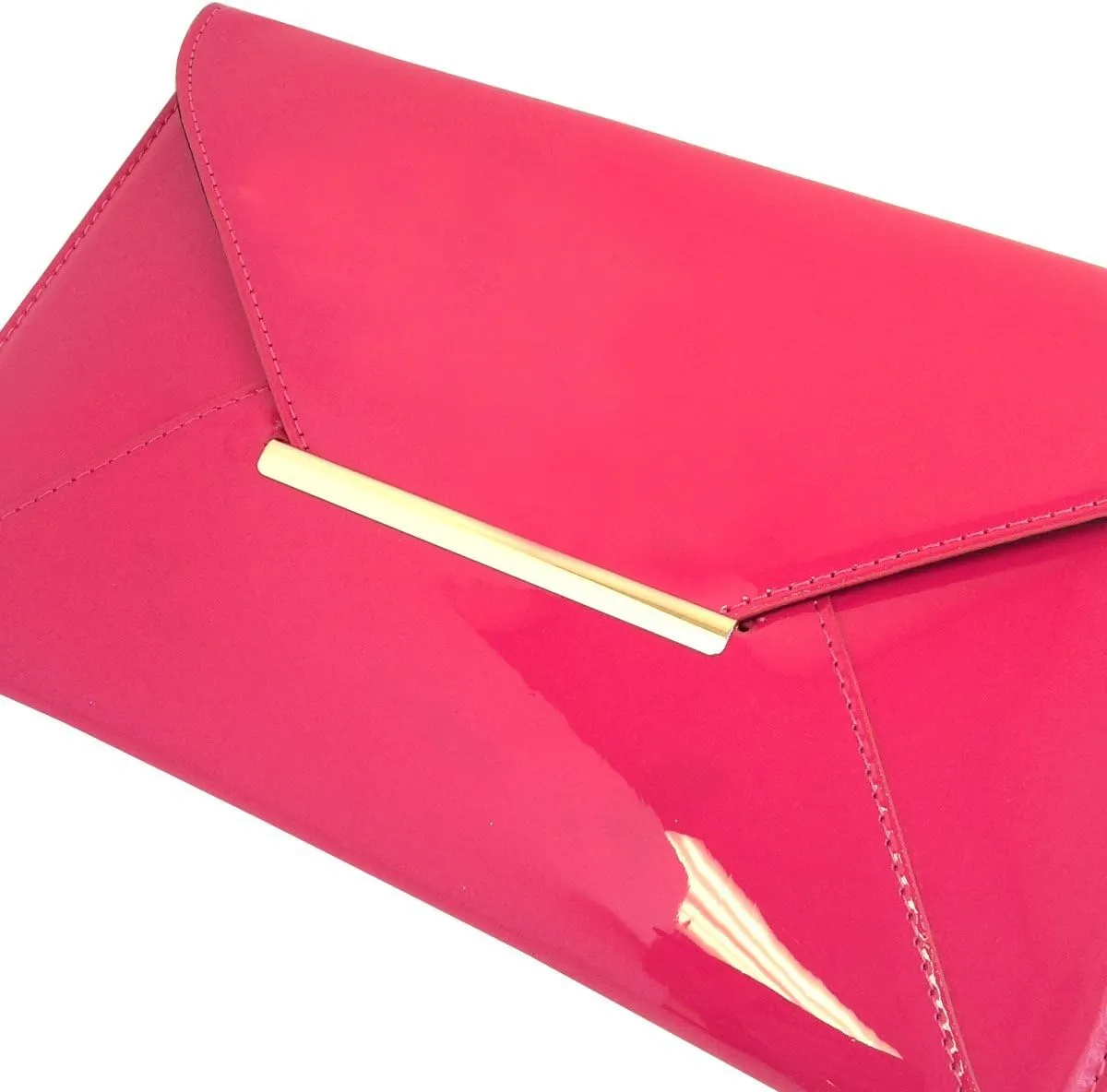 JNB Faux Patent Leather Envelope Candy Clutch Bag