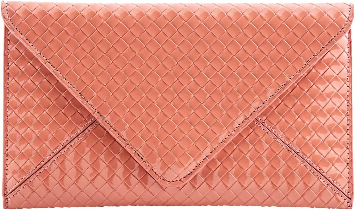 JNB Faux Patent Leather Glossy Envelope Clutch