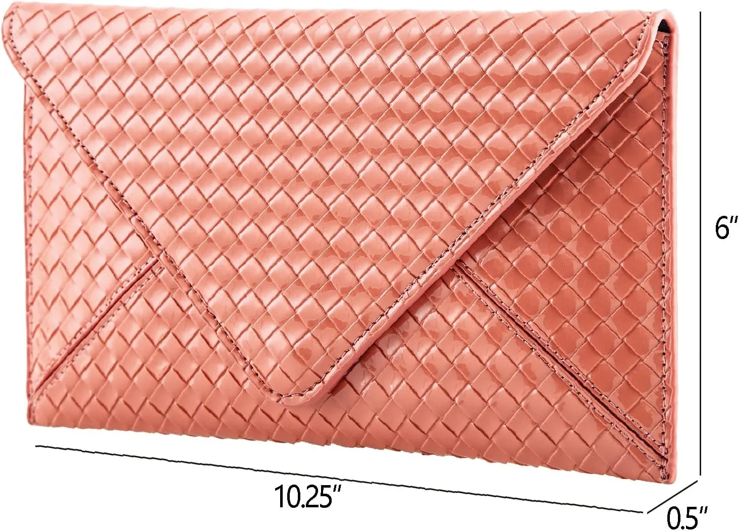 JNB Faux Patent Leather Glossy Envelope Clutch