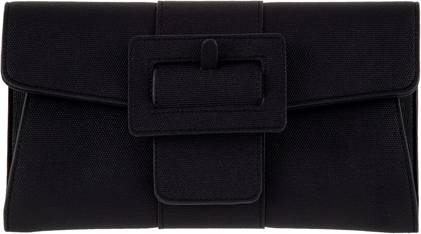 JNB Synthetic Leather Belted Envelope Clutch