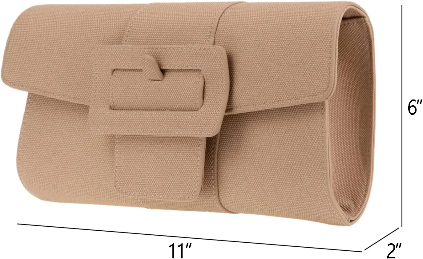 JNB Synthetic Leather Belted Envelope Clutch