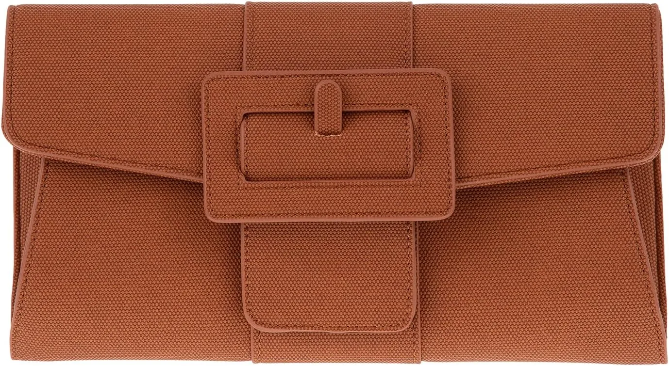 JNB Synthetic Leather Belted Envelope Clutch