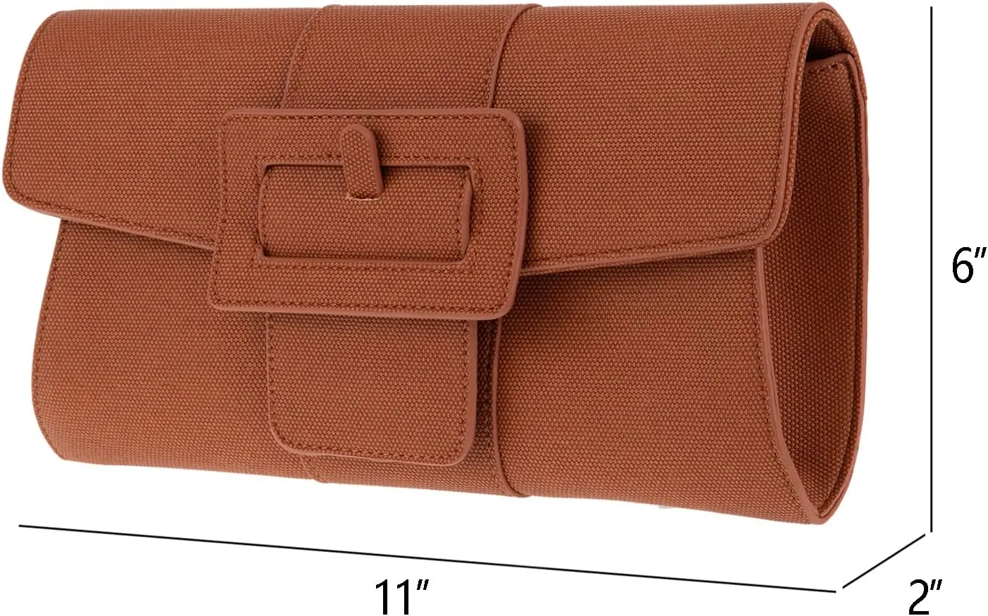 JNB Synthetic Leather Belted Envelope Clutch