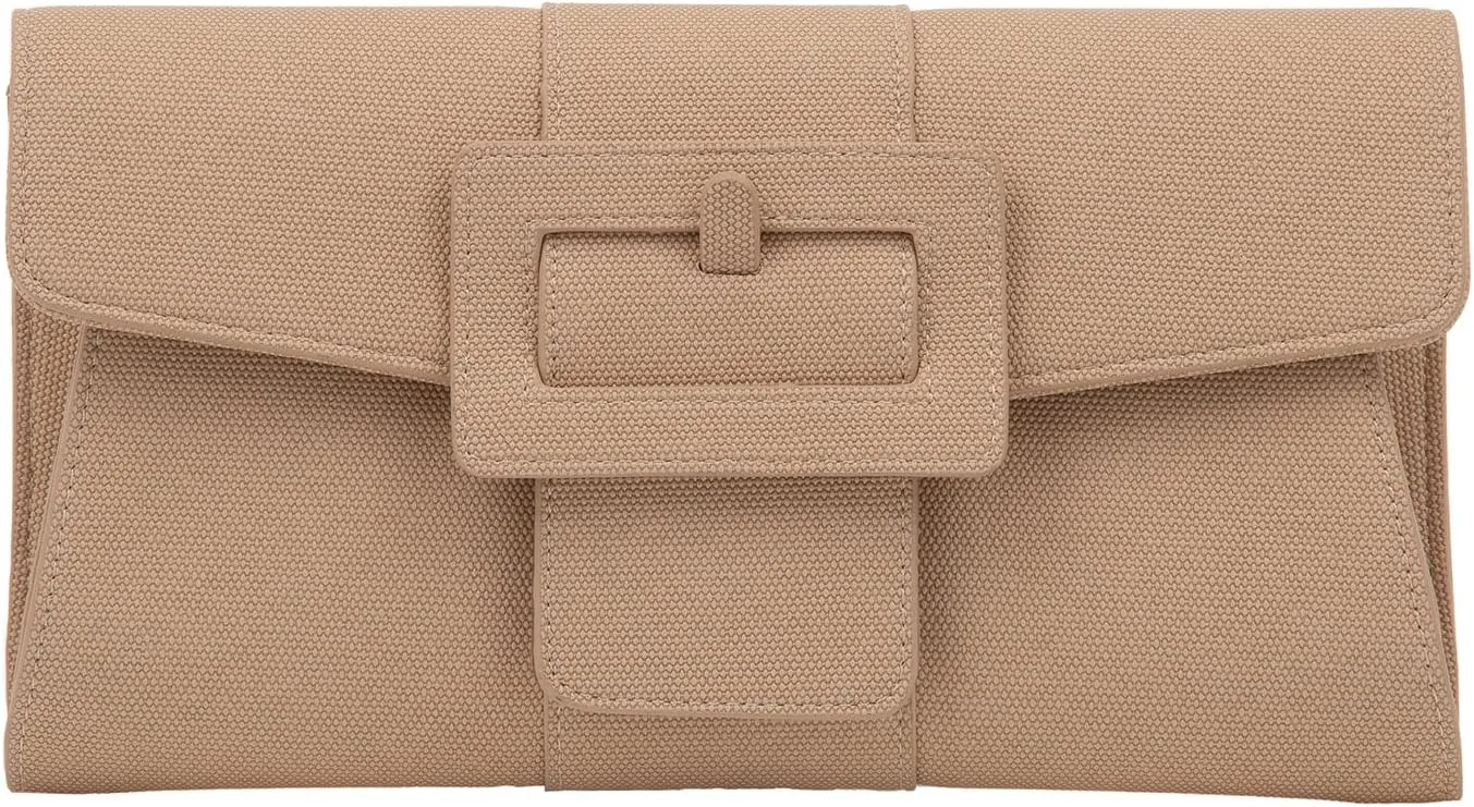 JNB Synthetic Leather Belted Envelope Clutch