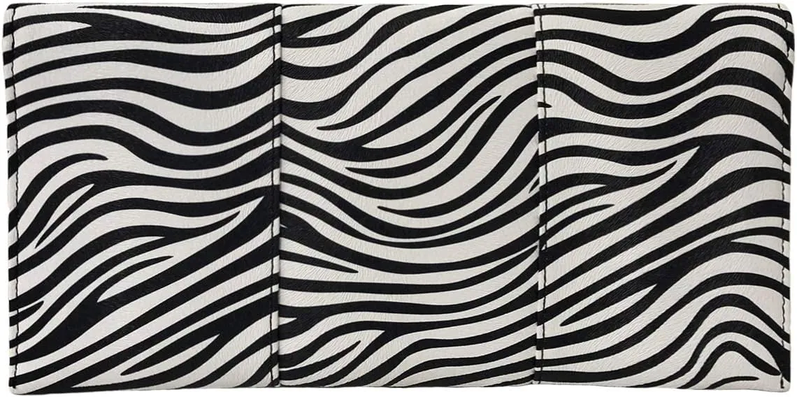 JNB Synthetic Leather Zebra Print Envelope Clutch