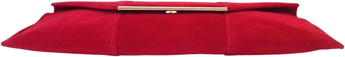 JNB Women's Faux Microsuede Envelope Clutch