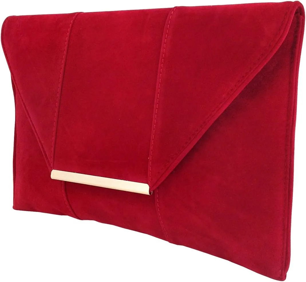 JNB Women's Faux Microsuede Envelope Clutch