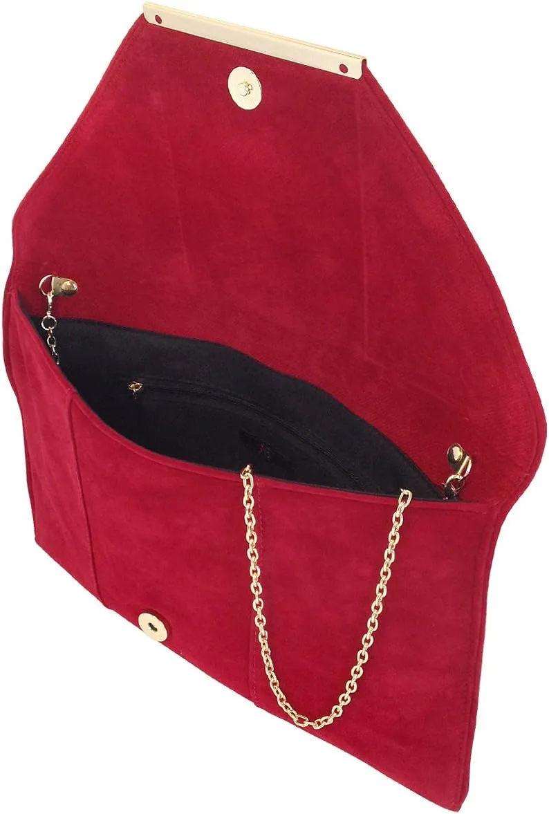 JNB Women's Faux Microsuede Envelope Clutch