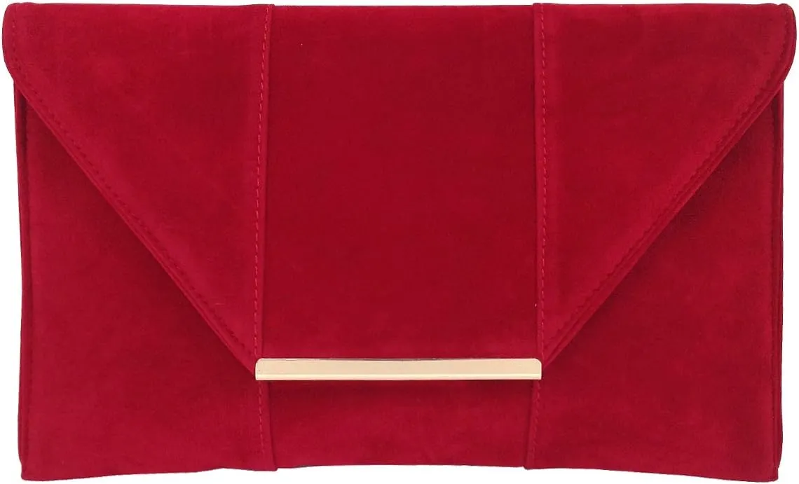 JNB Women's Faux Microsuede Envelope Clutch