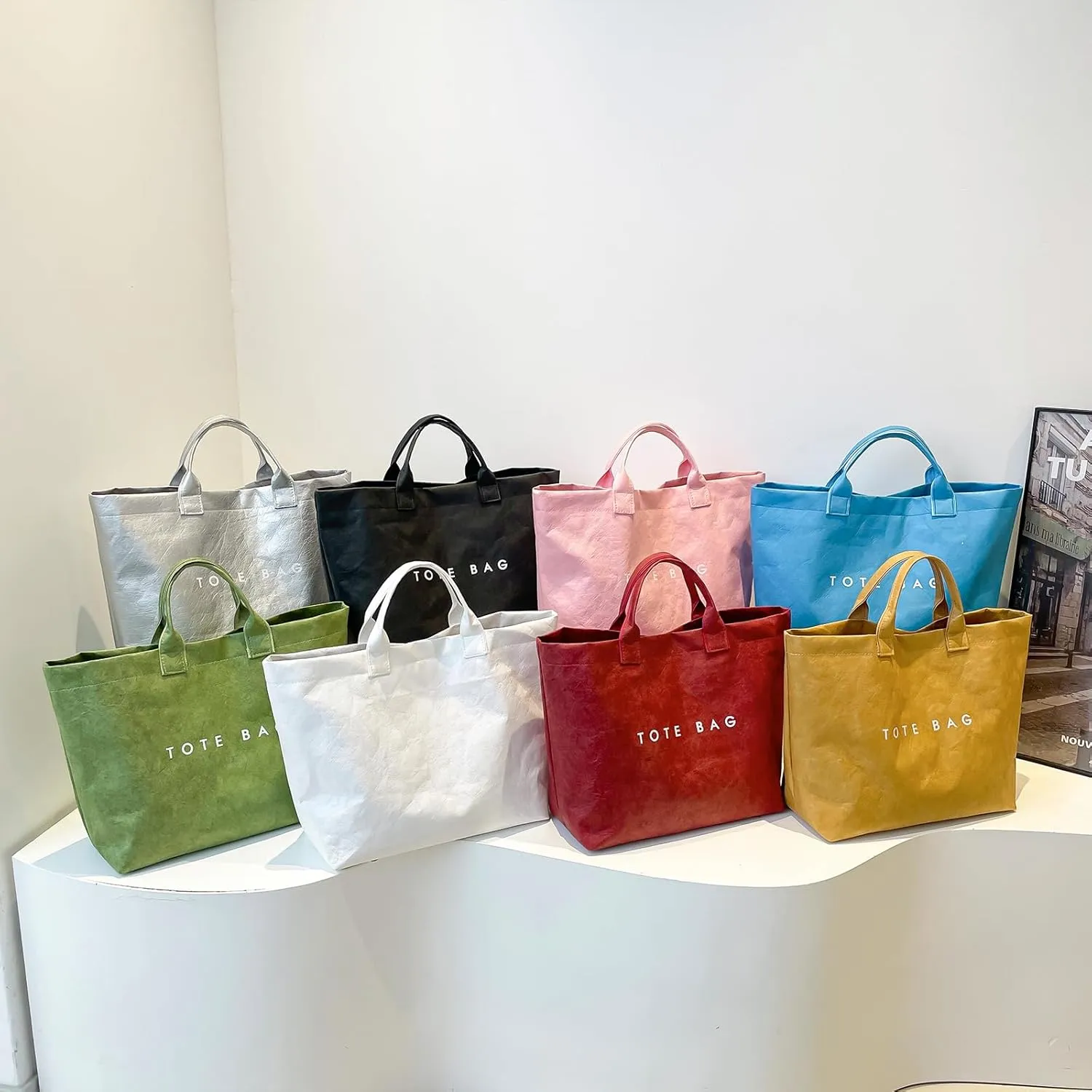 JQAliMOVV Extra Large Tote Bags for Women with Handles Dupont Paper Letters Print Handbag Oversized Tote Bag for Work
