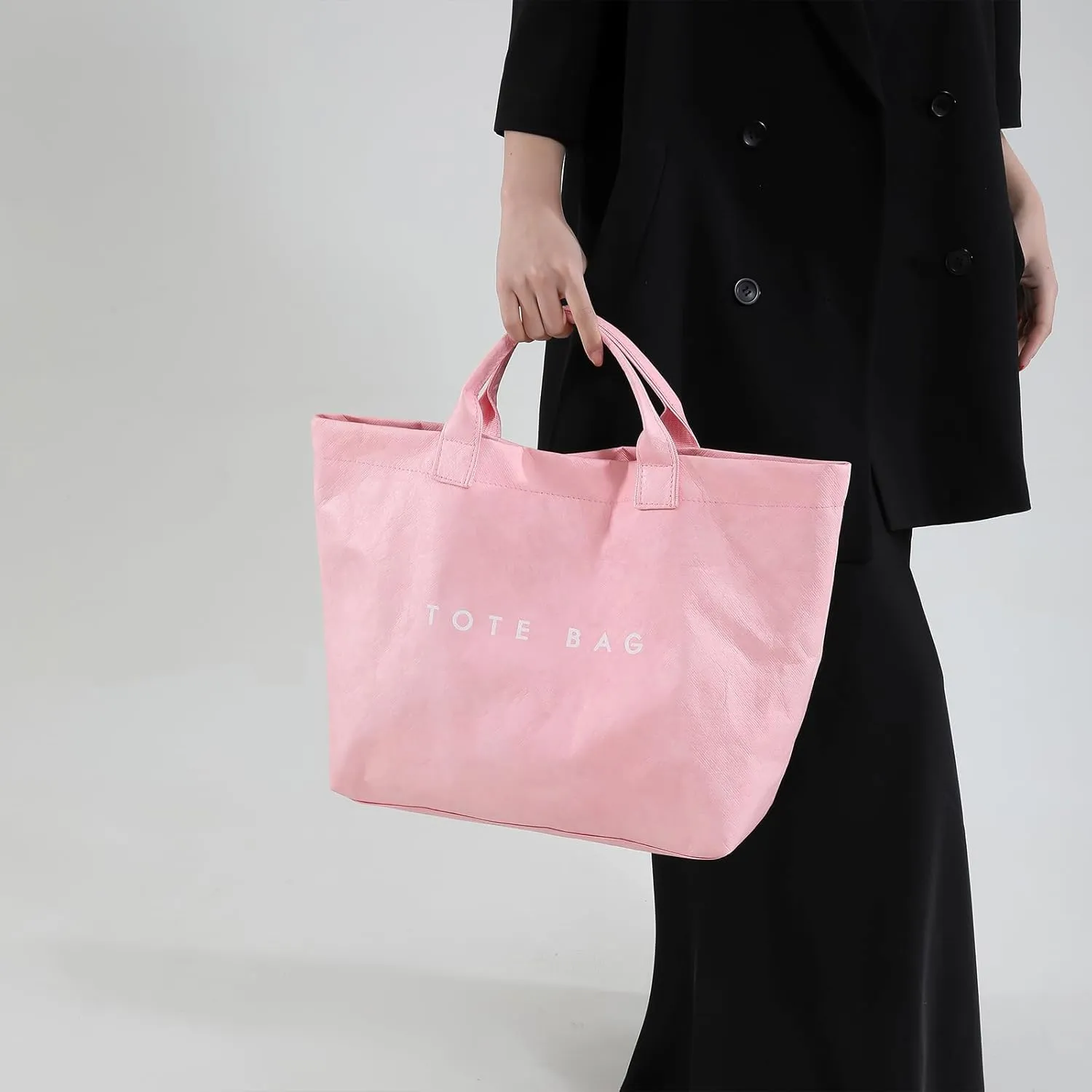JQAliMOVV Extra Large Tote Bags for Women with Handles Dupont Paper Letters Print Handbag Oversized Tote Bag for Work