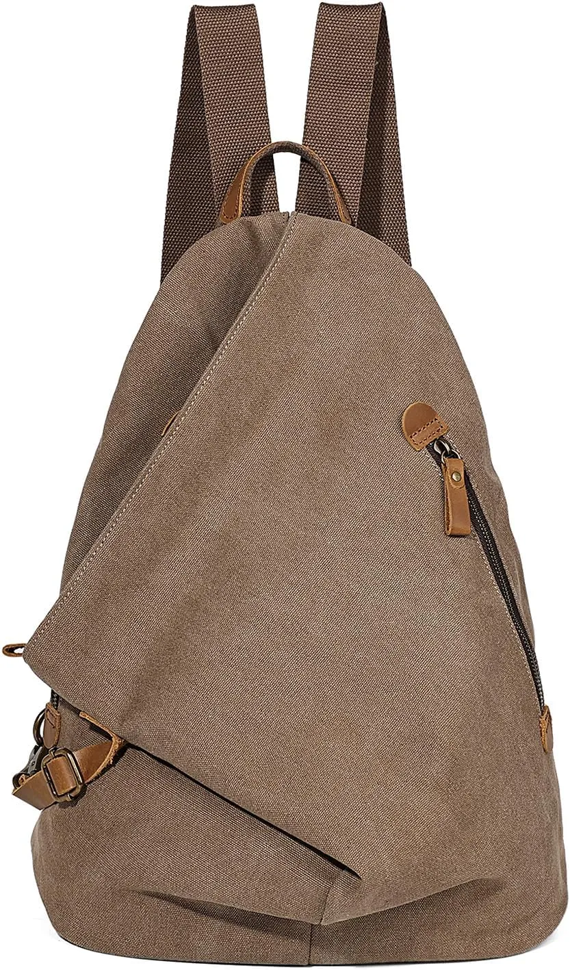 KL928 Canvas Vintage Backpack  Large Casual Daypack Outdoor Travel Rucksack Hiking Backpacks for Men Women