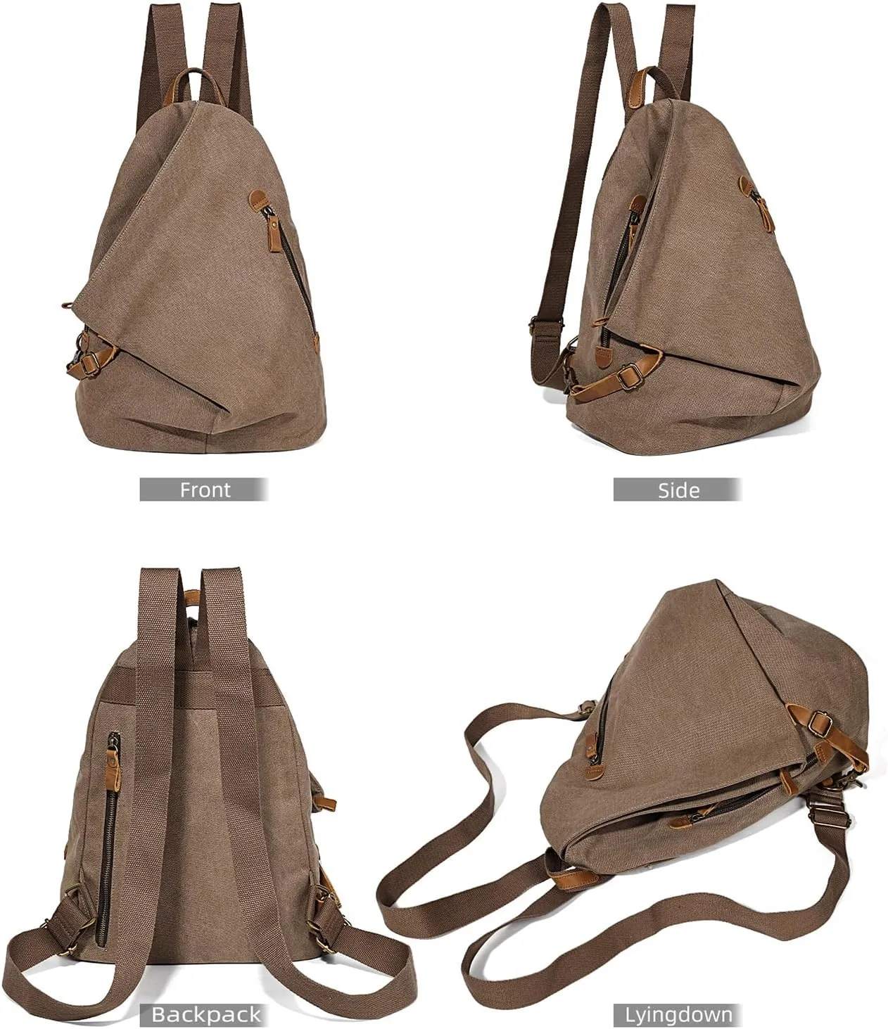 KL928 Canvas Vintage Backpack  Large Casual Daypack Outdoor Travel Rucksack Hiking Backpacks for Men Women
