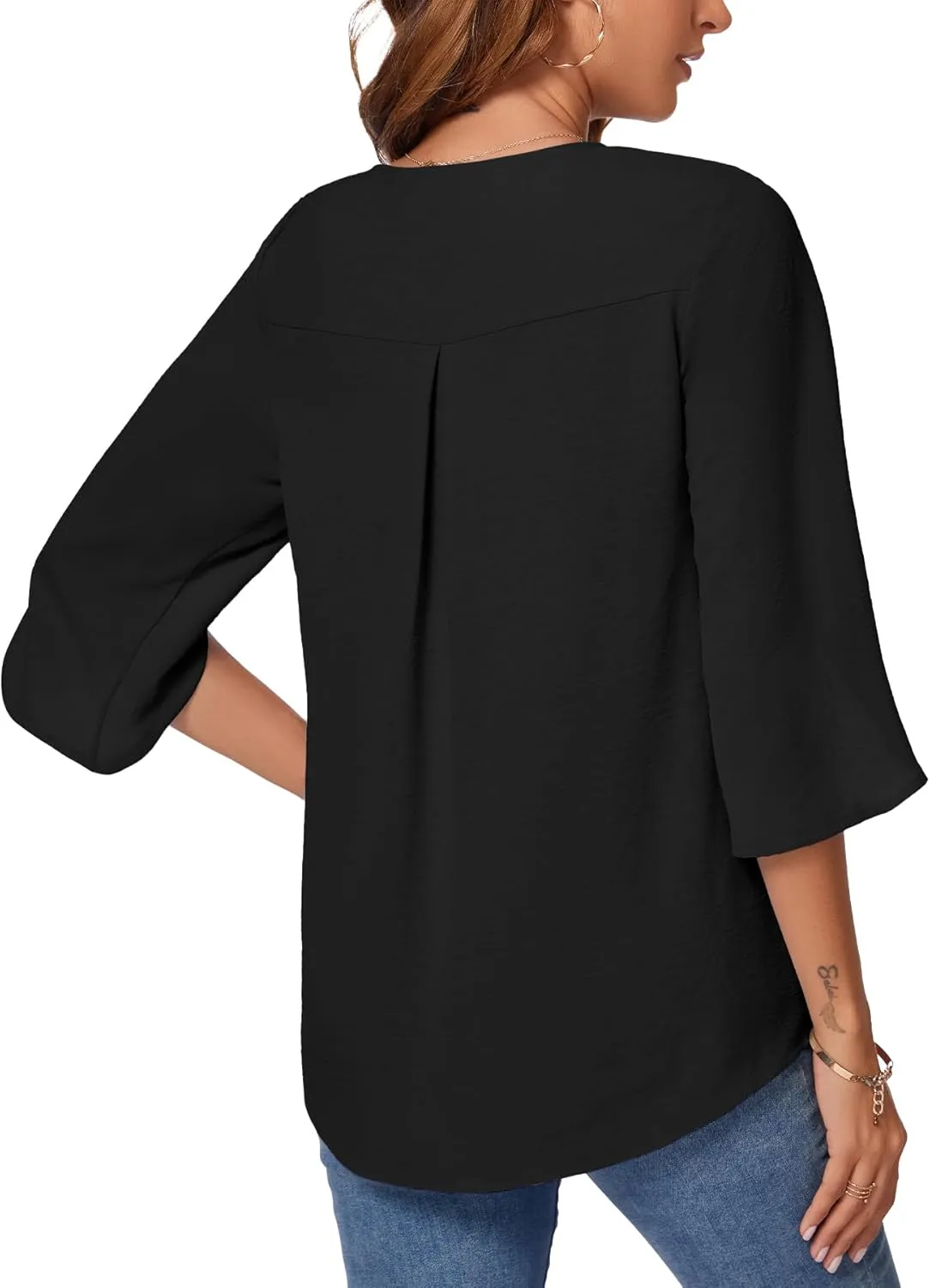 KUOTAI Womens Summer Tops Dressy Casual Shirts 3/4 Sleeve Work Blouse Business Casual Shirts