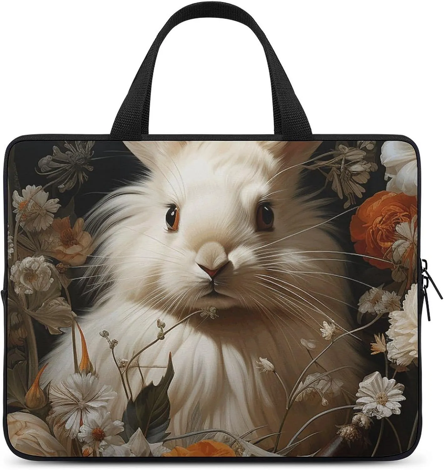 Laptop Bag Rabbit And Flowers Computer Bag Laptop Sleeves Casual Briefcase for Women Men Universal 10-17 Inch