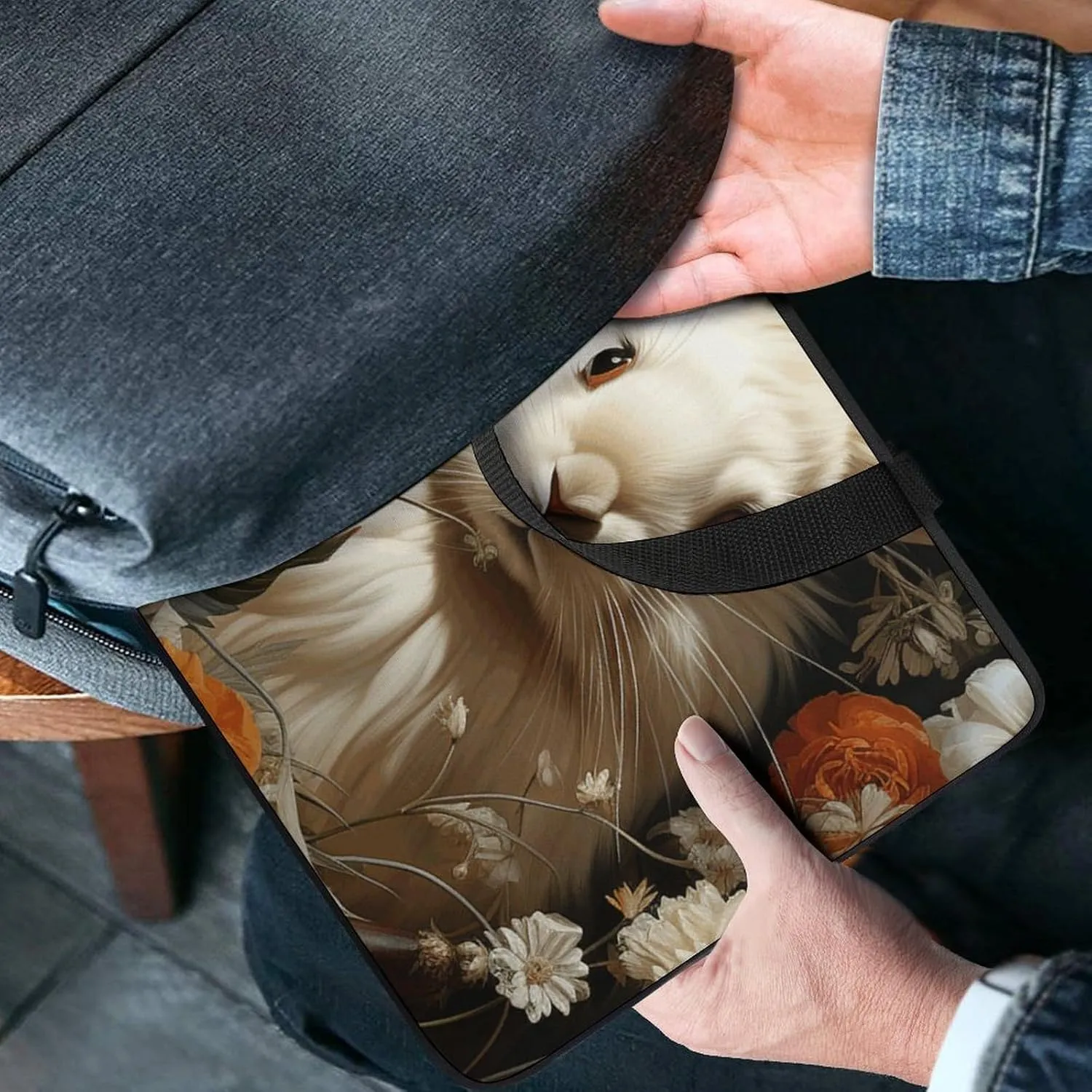 Laptop Bag Rabbit And Flowers Computer Bag Laptop Sleeves Casual Briefcase for Women Men Universal 10-17 Inch