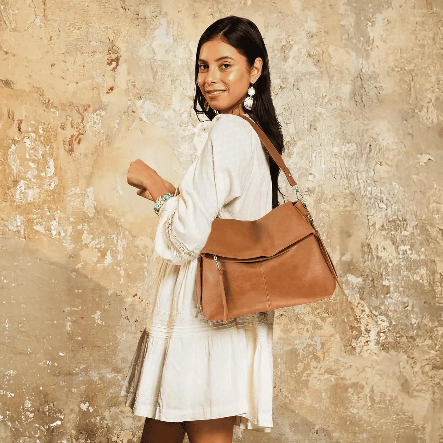 Large Hobo Crossbody Bags for Women Vegan Leather Handbags Purses for Women Tote Purse Shoulder Bag with Wide Strap