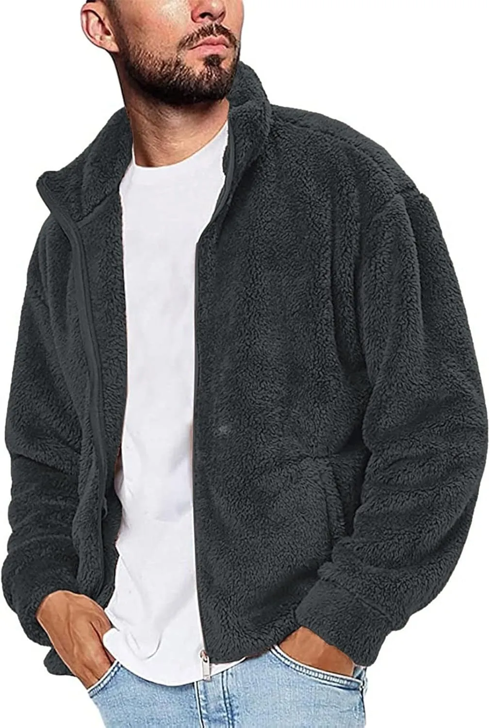 LCMTWX Mens Puffer Jackets Jacket Stand Collar Knitted Splice Sweater Coat Casual Cardigan Stylish Outwear Men's Winter