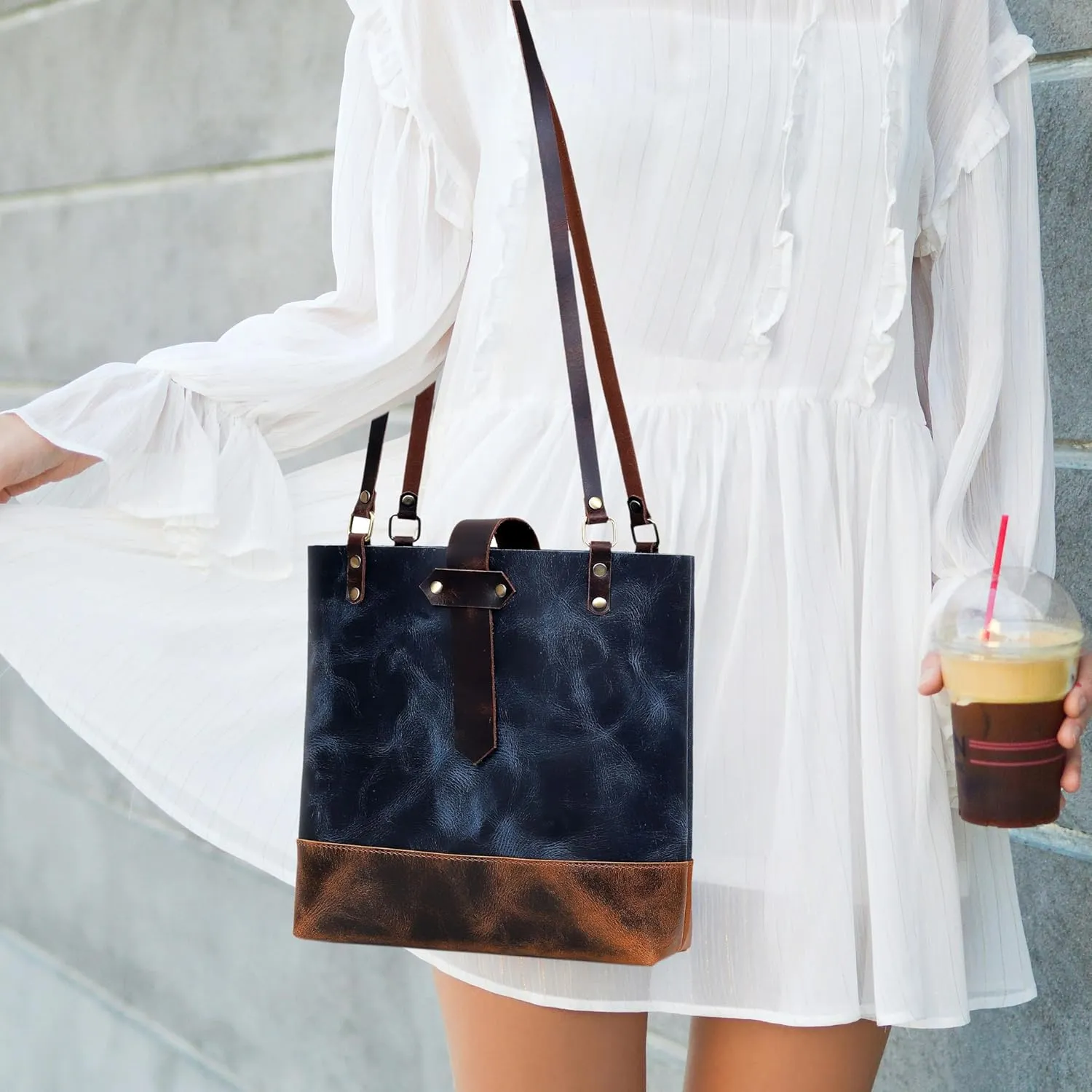Leather Shoulder Tote Bag for Women, Satchel, Travel Bag, Shopping Carry Messenger Multipurpose Handbag