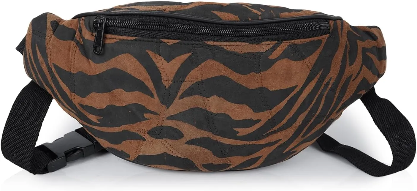 Leather Waist Bag Fanny Pack for Men With Multiple Pockets Metal Zippers Belt Bag, Crossbody Bag for Travel, Hiking, Cycling, Fishing | Easy Carry Any Phone, Wallet & Accessories