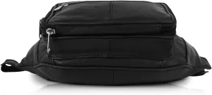 Leather Waist Bag Fanny Pack for Men With Multiple Pockets Metal Zippers Belt Bag, Crossbody Bag for Travel, Hiking, Cycling, Fishing | Easy Carry Any Phone, Wallet & Accessories
