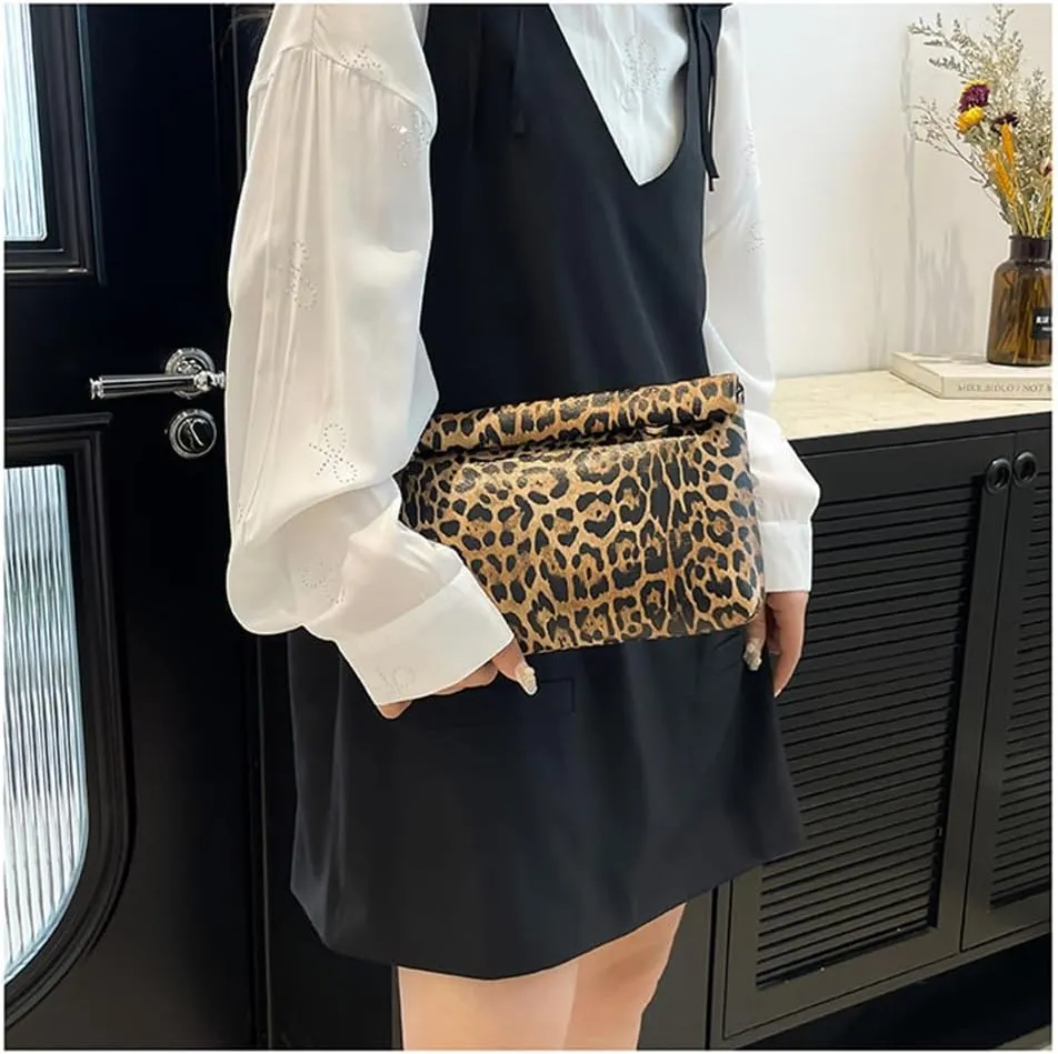 Leopard Clutch Bag Cheetah Print Envelope Clutch Purse Vintage Evening Square Handbag Animal Print Clutch Wallet