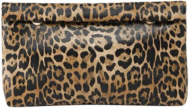 Leopard Clutch Bag Cheetah Print Envelope Clutch Purse Vintage Evening Square Handbag Animal Print Clutch Wallet
