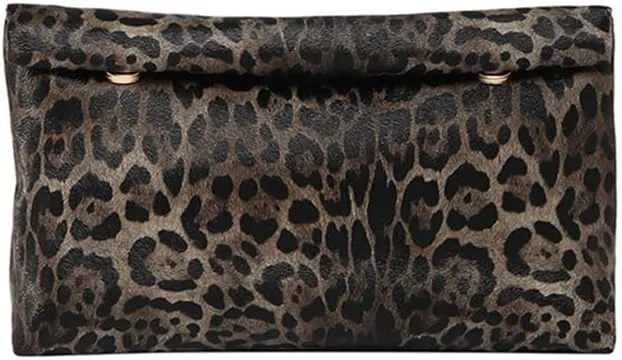 Leopard Clutch Bag Cheetah Print Envelope Clutch Purse Vintage Evening Square Handbag Animal Print Clutch Wallet