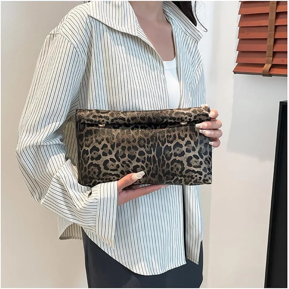 Leopard Clutch Bag Cheetah Print Envelope Clutch Purse Vintage Evening Square Handbag Animal Print Clutch Wallet