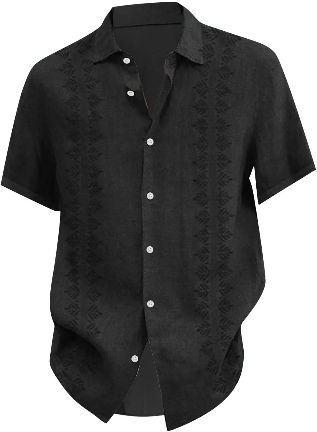 Linen Shirts for Men Cuban Shirts Guayabera Button Down Shirt Short Sleeve Summer Hawaiian Shirt