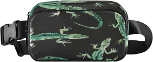 Lizard Pattern Fanny Pack Compact Fashion Waist Bag with Adjustable Strap for Outdoors, Travel, and Sports