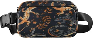 Lizard Pattern Fanny Pack Compact Fashion Waist Bag with Adjustable Strap for Outdoors, Travel, and Sports