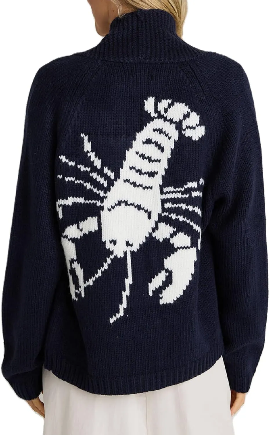 Lobster Knit Sweater Cardigan for Women Y2K Chunky Open Front Vintage Lightweight Knitwear Cardigans