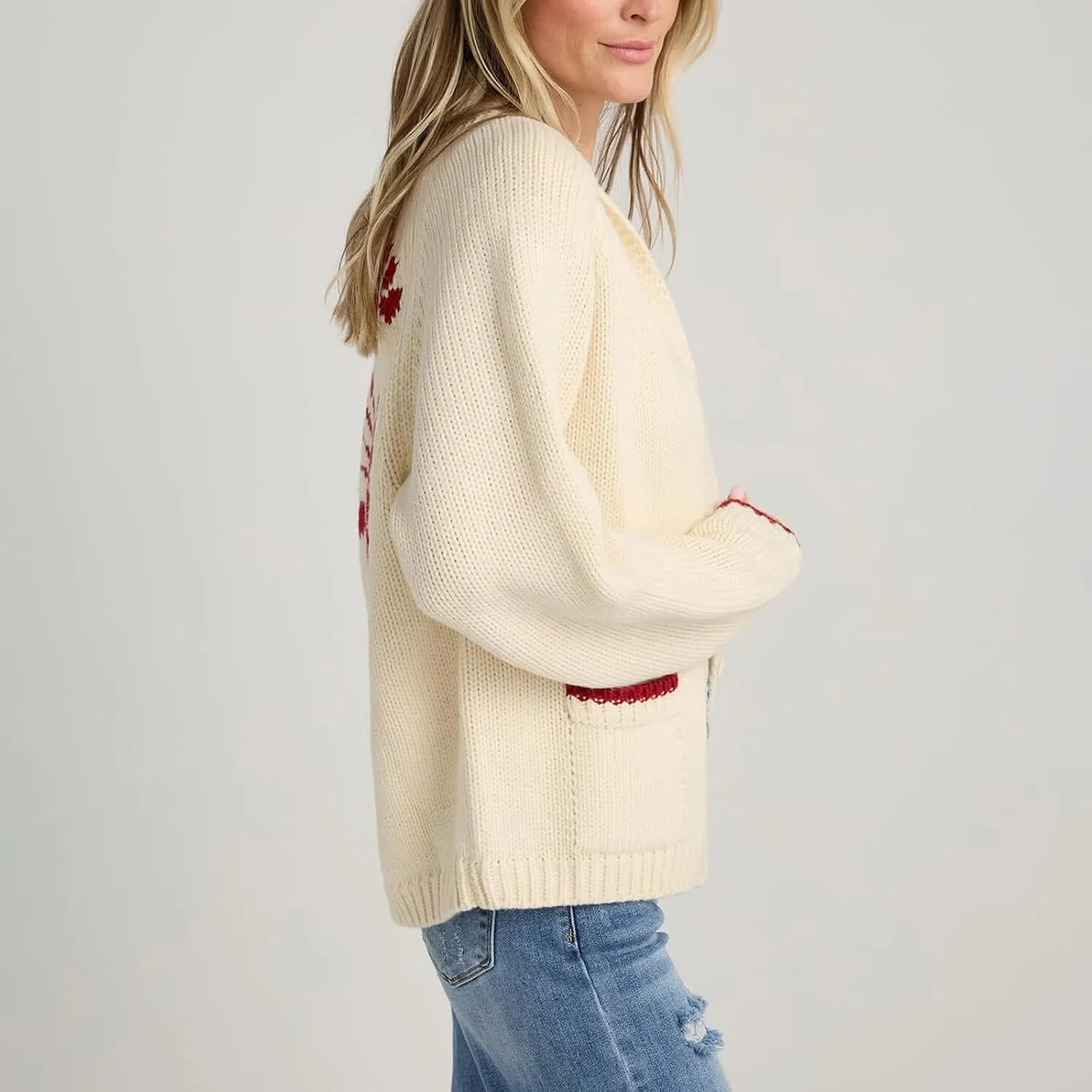 Lobster Knit Sweater Cardigan for Women Y2K Chunky Open Front Vintage Lightweight Knitwear Cardigans