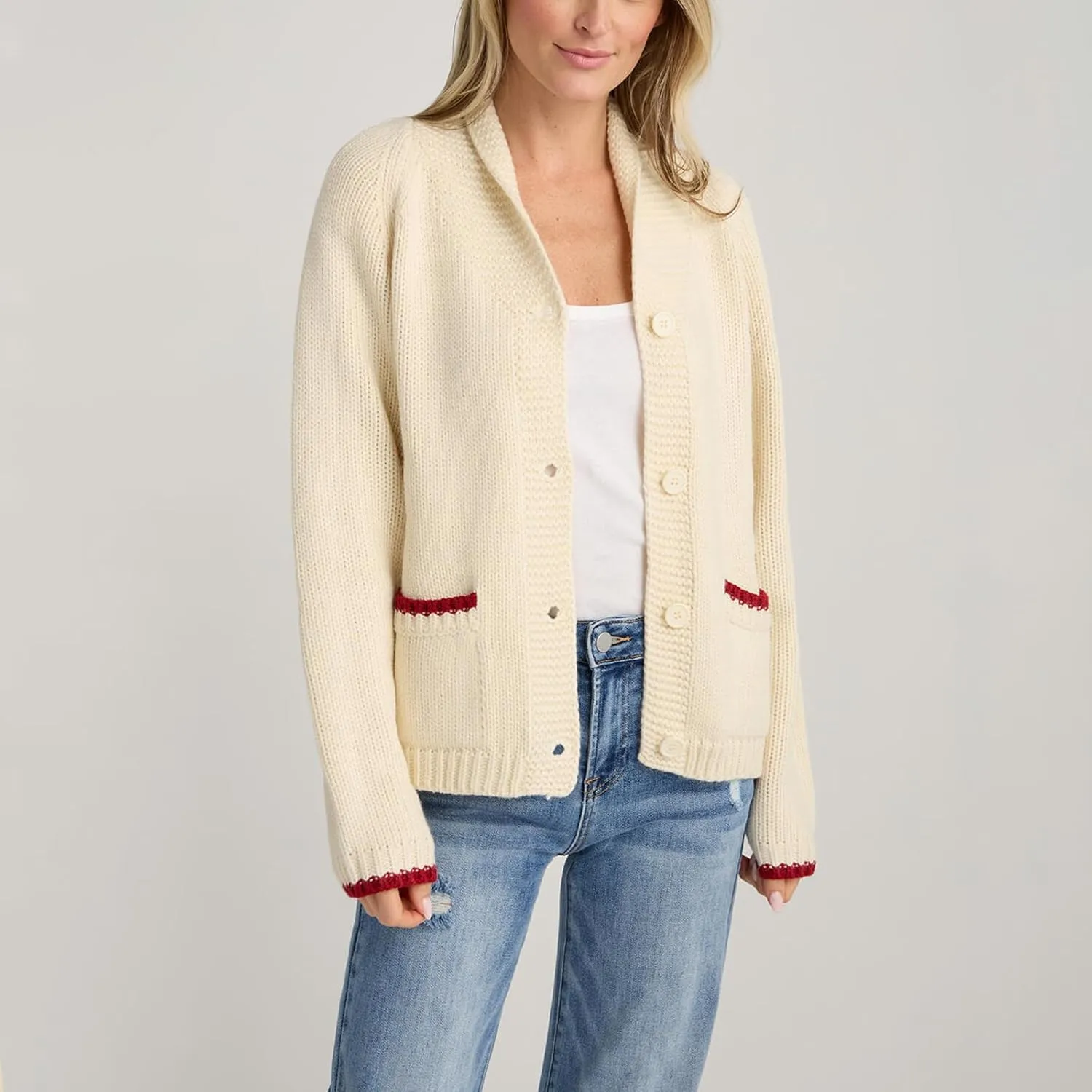 Lobster Knit Sweater Cardigan for Women Y2K Chunky Open Front Vintage Lightweight Knitwear Cardigans
