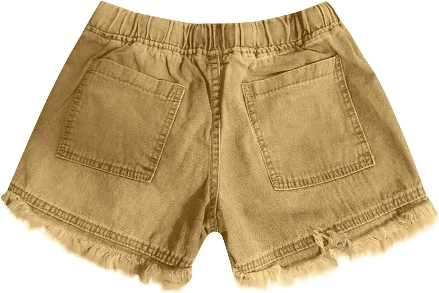 Lpmadey Women's Summer High Waisted Denim Shorts Frayed Raw Hem Casual Short Jeans Stretchy Denim Jeans Shorts with Pockets