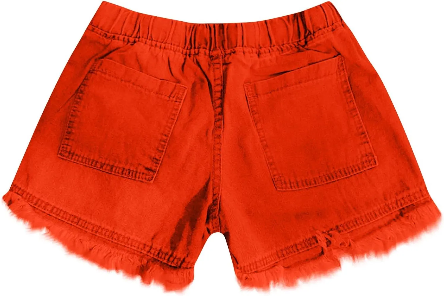 Lpmadey Women's Summer High Waisted Denim Shorts Frayed Raw Hem Casual Short Jeans Stretchy Denim Jeans Shorts with Pockets