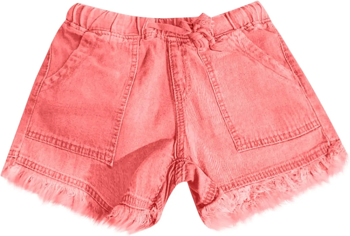 Lpmadey Women's Summer High Waisted Denim Shorts Frayed Raw Hem Casual Short Jeans Stretchy Denim Jeans Shorts with Pockets