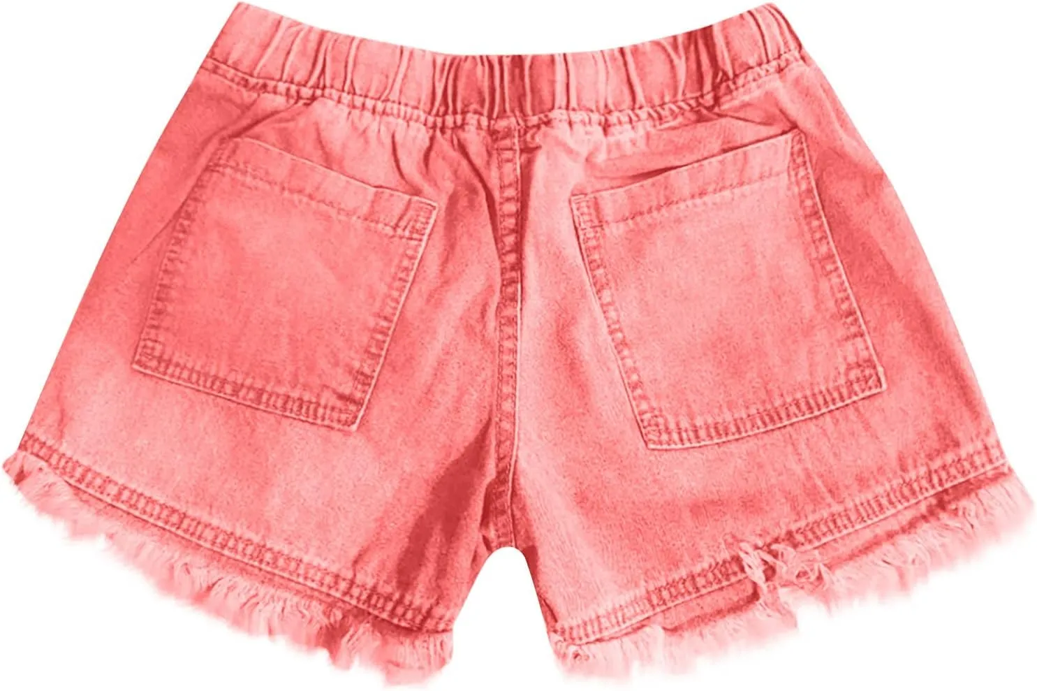 Lpmadey Women's Summer High Waisted Denim Shorts Frayed Raw Hem Casual Short Jeans Stretchy Denim Jeans Shorts with Pockets