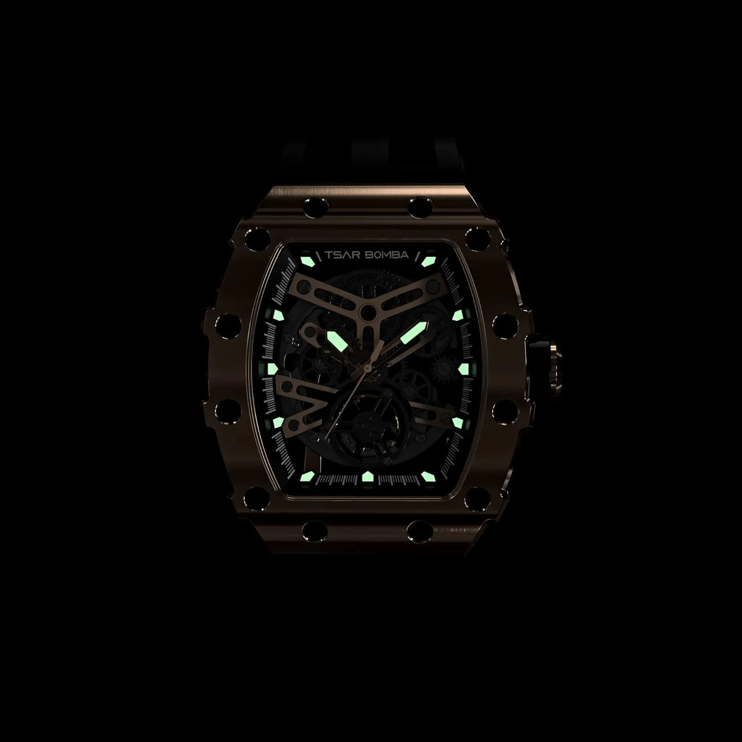 Luxury Men's Automatic Mechanical Watch - 50M Waterproof Men's Watch - Japanese Movement - Square Wristwatch Fluorine Rubber Strap Luminous Elegant Gifts for Men
