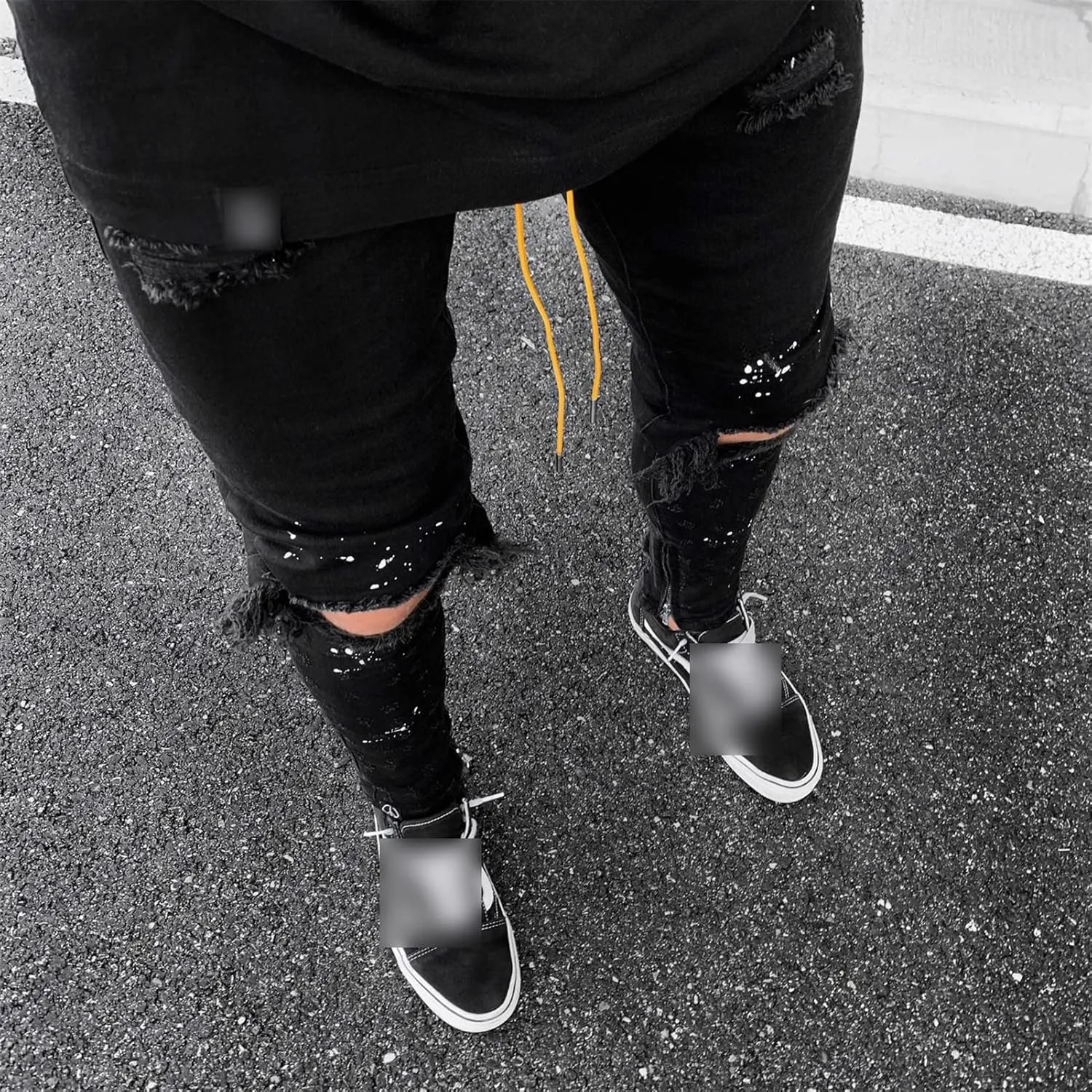 Maiyifu-GJ Men's Ripped Skinny Slim Fit Jeans Stretchy Knee Holes Tapered Leg Denim Pants Destroyed Distressed Zipper Jean