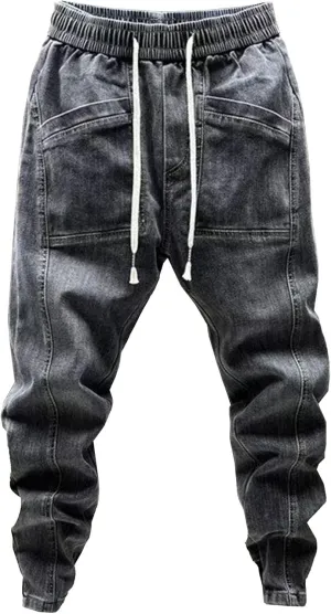 Maiyifu-GJ Men's Skinny Leg Elastic Waisted Jeans Slim Fit Stretch Denim Pants Casual Fashion Streetwear Jean Trousers