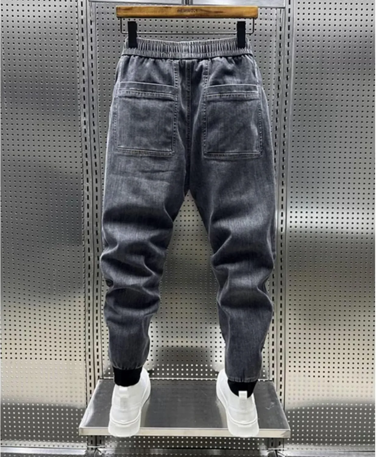 Maiyifu-GJ Men's Skinny Leg Elastic Waisted Jeans Slim Fit Stretch Denim Pants Casual Fashion Streetwear Jean Trousers