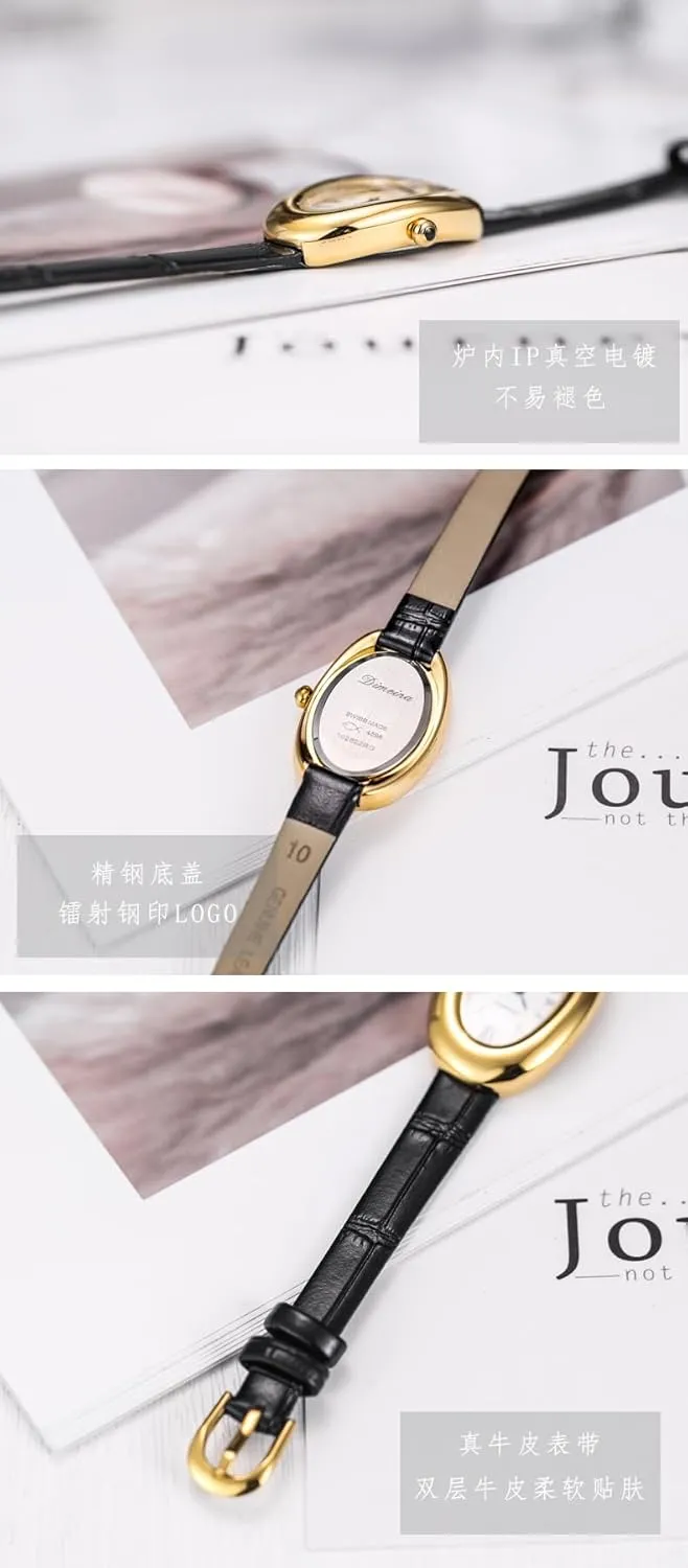 MASTOP Bracelet Watch for Women - Elegant 24mm Oval Dial Bangle Watch - Gold Jewelry Style Quartz Wristwatch - Gift for Her