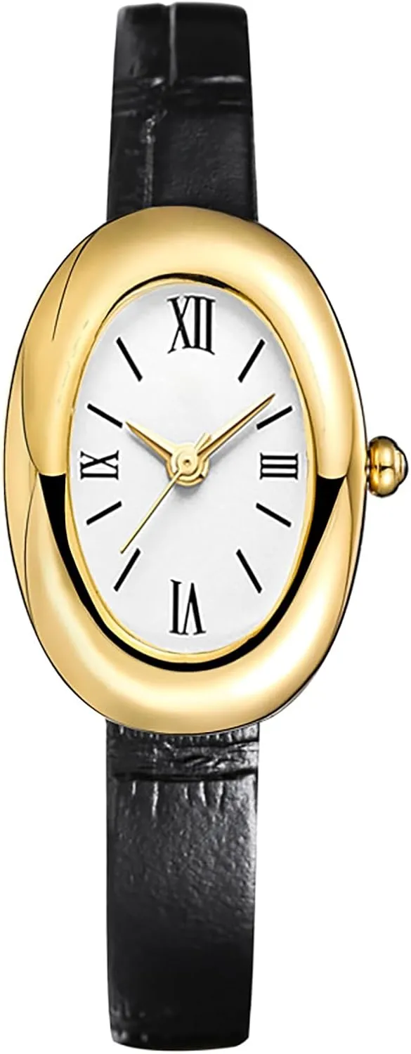 MASTOP Bracelet Watch for Women - Elegant 24mm Oval Dial Bangle Watch - Gold Jewelry Style Quartz Wristwatch - Gift for Her