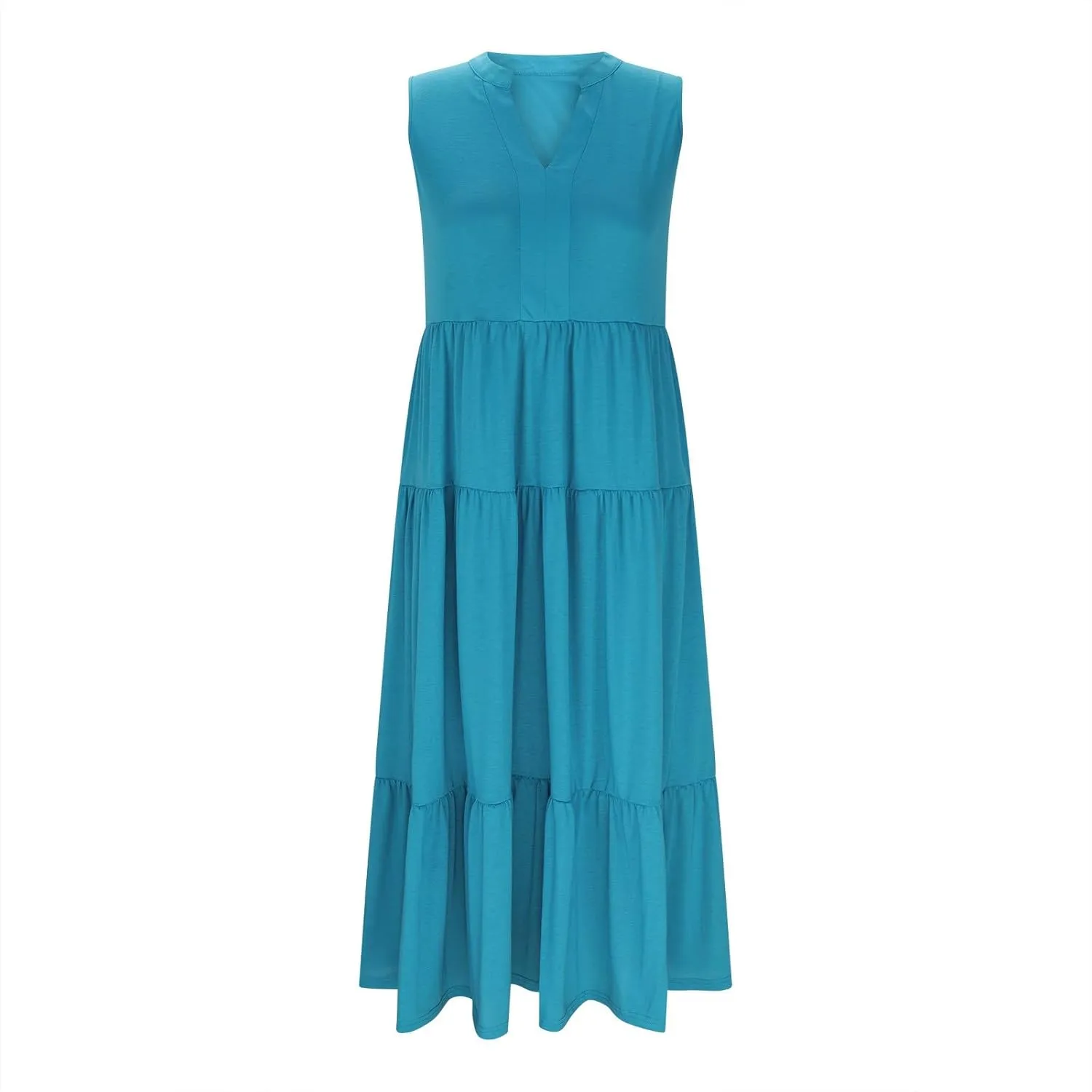 Maxi Sundresses for Women 2025 V Neck Sleeveless Summer Tank Dress Tiered A Line Flowy Dresses Boho Beach Sundress